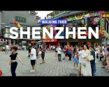Shenzhen, Čína – Pěší prohlídka ulice Dongmen ve 4K